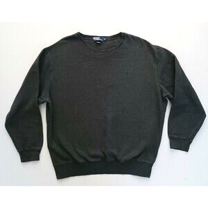 POLO Ralph Lauren Dk Gray Pullover Sweatshirt Green Embroidered Pony Sz XL